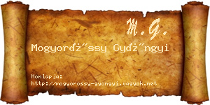 Mogyoróssy Gyöngyi névjegykártya