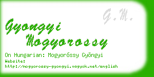 gyongyi mogyorossy business card