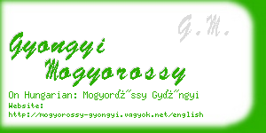 gyongyi mogyorossy business card